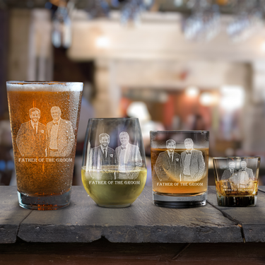 Custom Portrait Dad of the Groom Drinkware
